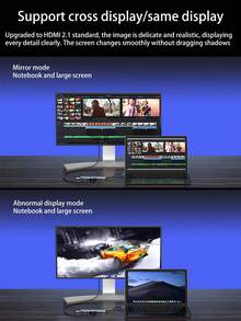 Estación de acoplamiento para portátil Tipo-C, concentrador de expansión multifuncional con lector de tarjetas SD/TF, unidad de disco duro USB externa, textura de aluminio, Ethernet Gigabit USB 3.0 (Asegúrese de que las especificaciones de su dispositivo admitan la conexión de televisión de alta definición antes de realizar la compra). - Gris Claro - Ver 7