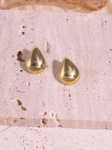 5 pares de pendientes con tono dorado, aptos para uso diario - Dorado - Ver 3