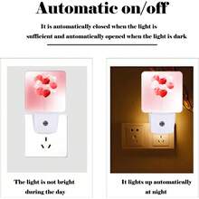Globos de corazón rosa con luz nocturna, luces de noche enchufables con sensor de anochecer a amanecer para escaleras, pasillo, recámara, ideal para mujeres, niñas y niños, 0.5 W - Mariposa lavanda - Ver 11