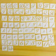 65pcs Reusable Plastic Letter Stencils: Alphabet, Numbers And Symbols, Suitable For Painting On Wooden Items - Calligraphy Style Craft Templates - Sets - View 3