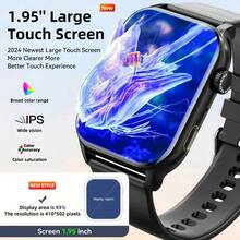 GAWSUG Jam Tangan Pintar Pria Layar Sentuh AMOLED 1,95 inci dengan Panggilan Nirkabel Bluetooth, Tampilan Jam Kustom, Mode Multi-Olahraga, Pemantauan Kesehatan Wanita, Detak Jantung, Monitor Oksigen Darah, Jam Tangan Pintar untuk Wanita yang Kompatibel dengan iOS & Android - View 8