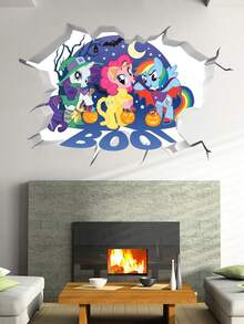 MY LITTLE PONY 破窗小马宝莉系列卧室房间3D动画卡通自粘防水海报贴纸装饰，涂鸦装饰破墙，卡通电影和动漫自粘贴纸可移除 - 多款 - 查看 4
