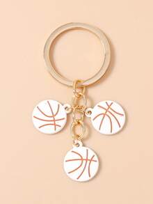 1pc Creative Basketball Keychain, Fashion Sports Accessory Keyring For Daily Use - Three Basketballs - View 12