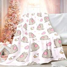1pc P-Pusheens Cartoon Cat Plush Fleece Blanket - Soft All-Season Throw With Playful Cat & Heart Print, Multi-Use For Sofa, Bed, Office, Outdoor - Machine Washable, Perfect Gift For Friends & Family, Cute Blanket, Cozy Home, A Cozy Throw Blanket And Tapestry For Bedroom Decor. Soft Flannel Home Decor With Cross-Stitch Style, Perfect As Mothers Day Gift Or Teacher Appreciation Gifts. Ultra-Soft 280GSM Flannel For Couch, Bed, Dorm. Sizes 30x40 To 60x80. - Nhiều màu 26 - Xem 4
