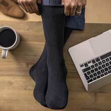 IOMI - 6 Pack Mens Diabetic Bamboo Socks | Extra Wide Seamless Loose Non Elastic Socks - White - View 2