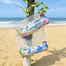 1pc/2pcs Adult Hammock Style Multifunctional Inflatable Swimming Pool Float, Thick PVC Waterproof Floating Lounger, Leaf Print Design, Summer Pool Thick Single Inflatable Chaise Lounge, Pool Party, Beach Fun - A - View 6