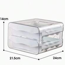 Acrylic Egg Holder, Refrigerator Organizer, Double Capacity Drawer, White Color - 白色 - 查看 4