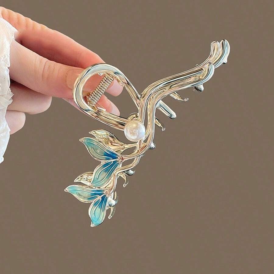 Metal Flower Hair Clips, Claw Flower Hairpins - MODEL 6 - View 1