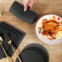 Miếng lót chịu nhiệt bằng silicon tối giản, hình tròn và vuông, chịu nhiệt và chịu được nhiệt độ cao, thích hợp cho nhà bếp. - Xem 4