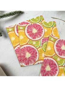 20 piezas Servilletas impresas con patrón de limón de colores - Servilletas de estilo occidental para cenas, adecuadas para fiestas de primavera/verano, reuniones al aire libre, cocina del hogar, fiestas de cócteles, cumpleaños y celebraciones de graduación, servilletas cuadradas de cóctel con patrón decorativo, decoraciones para fiestas - Ver 9