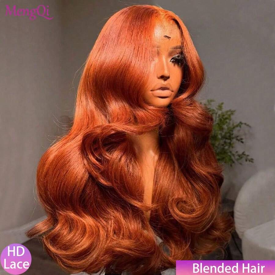Peluca de cabello humano brasileño ondulado con densidad del 200%, 5*5 13*4 Lace Front, cabello ondulado y rizado de alta densidad para mujeres de 8-34 pulgadas, 5x5 sin pegamento, peluca de encaje pre-cortada y pre-arrancada con cabello de bebé, adecuada para uso diario, Halloween y fiestas de Navidad, color 350 Ginger para mujeres.