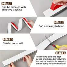 1pc 1m X 3cm Self-Adhesive Windproof Dustproof Door Bottom Seal Strip, Integrated Heat Insulation & Soundproof - B - View 8