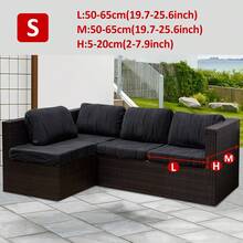 1pc Corn Kernel Jacquard Outdoor Sofa Seat Cushion Cover, Water-Resistant Solid Color Polyester Elastic Removable Half-Wrapped Sofa Cushion Cover, For Patio, Terrace, Garden Sofa - Dark Grey - View 8