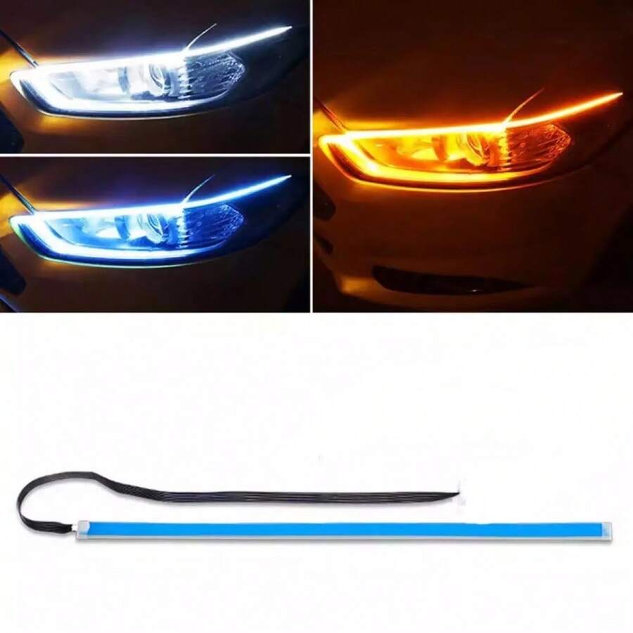 2 đèn pha LED ban ngày (DRL) cho xe hơi, đèn xi nhan nhấp nháy, đèn sương mù, đèn phụ trợ đa năng - Đèn lồng mặt trời - Xem 1