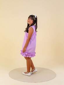 Children's White Christmas Dress For Parties And Graduations - 紫丁香色 - 查看 4