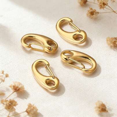1个304不锈钢金银双色龙虾扣，带开口环，触发式扣环，适用于DIY珠宝制作，可用于手链、项链、钥匙扣等工艺品。