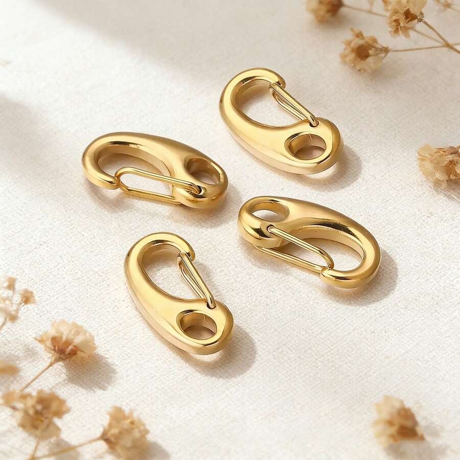 1 chiếc khóa càng cua bằng thép không gỉ 304 mạ vàng/bạc kèm vòng nối, thích hợp để tự làm trang sức như vòng tay, dây chuyền, móc khóa. - kẹp tôm hùm - Xem 1
