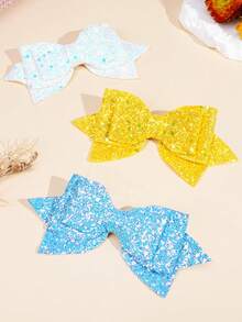 2/10pcs 3-Layer Shiny Hair Clips, Includes Bow Hair Clips, Top Clips, Princess Style Hair Flowers, Bangs Clips - Multicolor - View 5