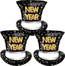 Globos de Año Nuevo, globos de sombrero negro, globos de Nye para decoración de Año Nuevo, suministros de fiesta de Año Nuevo, decoración de Navidad, decoraciones de fiesta, juegos de globo, 3 piezas - Gradiente de calavera de Halloween - Ver 1
