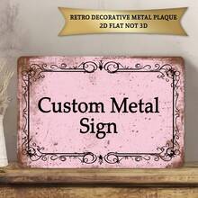 2D Flat - Customized Retro Style Decorative Sign, Size 30X20cm, Customizable Text, Aluminum Material Suitable For Various Decor Styles, Great For Wall Decor And Slogan Display - Multicolor - View 22