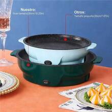 10.24 "multifunction electric sartén, sartén eléctrico antiadherente de gran tamaño para la parrilla coreana, parrilla familiar, panqueques - Tipo de Enchufe B USA (110-127V) - Ver 6