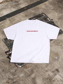 OVDY Unisex Oversized T-Shirt With Retro Anime Print In Fitness Style, Music Festival T-Shirt For Go-And-Come Tops - White - View 3