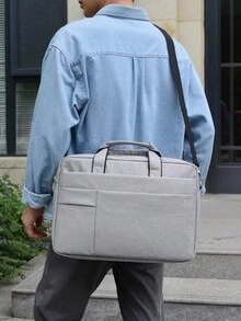 1个T210笔记本电脑包，防水面料，减震衬垫，前置拉链口袋，大容量，可容纳16英寸笔记本电脑 - 灰色 - 查看 10