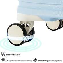 Joyway - maletas 3 piezas equipaje extensible con rueda giratoria equipaje concha dura con cerradura TSA 1/20inch Laggage de viaje - Beige azul claro - Ver 6