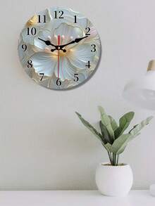 Elegant Wooden Wall Clock - Silent Operation, Modern Quartz Movement, Round Plastic Frame | Ideal For Living Room, Bedroom, Office Decor | Perfect Gift - Multicolor - View 2
