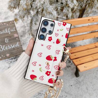 1 chiếc ốp lưng điện thoại kiêm ví đựng thẻ in hình trái tim và hoa thanh lịch, tương thích với Samsung Galaxy S26 S25 Edge S24 S23 S22 S21 S20 FE Note 20 Ultra A17 A16 A15 A07 A52 A53 A54 A25 5G, 10 9 Pro XL 8 7 6 9a 8a, Note 15 Pro 14 13 4G Poco C75, ốp bảo vệ đa chức năng bằng da PU tráng gương.