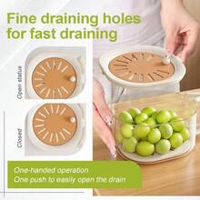 360° Rotating Drain Basket And Vegetable Basket - Foldable Food Strainer With Handle, Suitable For Sink, Salad, Berries, Pasta | Space-Saving Folding Design, Essential For Mini Kitchen And Housewarming Gift - One Size - View 2