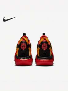 Nike 新款 GS 儿童缓震回弹系带篮球鞋 - 黑色/黃色/紅色 - 查看 1