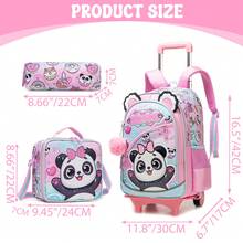 Bộ 3 món ba lô kéo cho bé gái, ba lô kéo 16 inch kèm túi đeo chéo và hộp bút. - Túi kéo dành cho bé gái - Xem 12