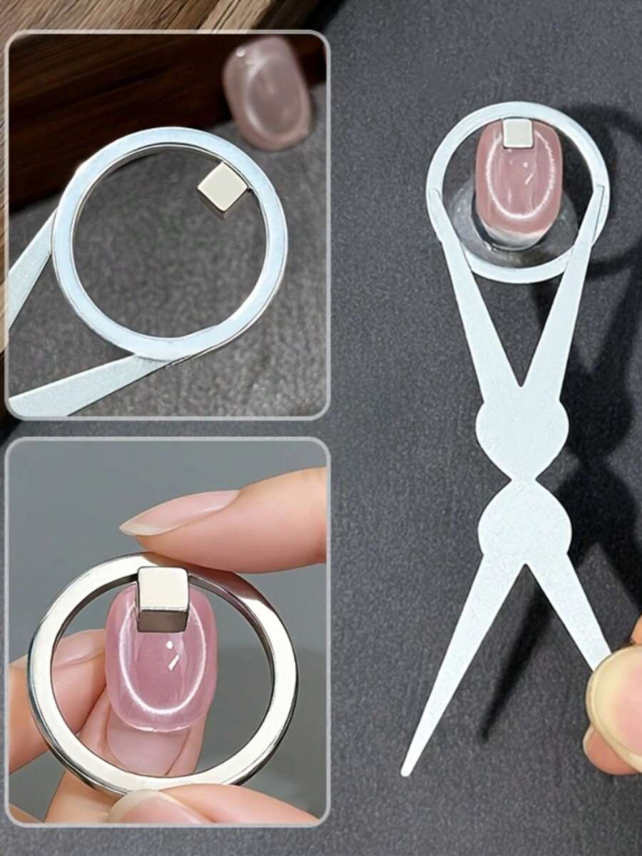 3件套圆形、方形、镂空猫眼磁性美甲工具套装，磁性指甲油配件 - 彩色 - 查看 1