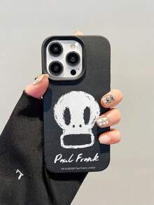 Paul Frank Licensed Lychee Texture Phone Case, Full Body Shock-Proof Protection With Camera Cover, White Skull Letter Pattern, New Design Compatible With IPhone 11/12/13/14/15/16/17 Pro Max - Multicolor - View 3