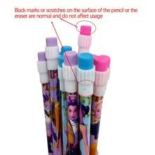 6pcs/Set K-Pop D-Emon Hunter HB Pencils With Built-In Erasers, Cute Cartoon Stationery Set, Random Styles For Fans, School, Office - Multicolor - View 10