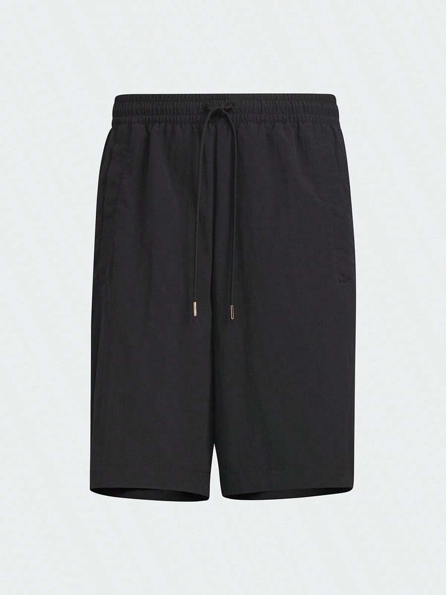 Adidas SHORTS Pantalones cortos deportivos holgados para entrenamiento de fitness versátiles de verano ligeros para hombres cómodos de tela tejida de pierna recta IN1046 - Negro - Ver 1