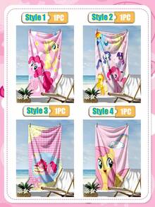 MY LITTLE PONY Printed Beach Towel 70*140, Double-Sided Plush Sports Towel, Soft And Quick-Drying Bath Towel, Double-Sided Plush Beach Swimming Large Towel, Striped Sports Style, Water-Absorbent Without Shedding Fibers, Outdoor Sun Protection - Multicolor - View 8