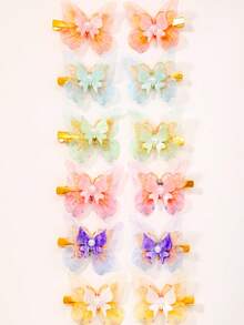 2pcs Fashion New Butterfly Hair Clips, Cute Gift For Girls, School, Birthday, Side Bangs Hairpin, Colorful Small Hair Clips, Hot Selling - Mixed color - View 3