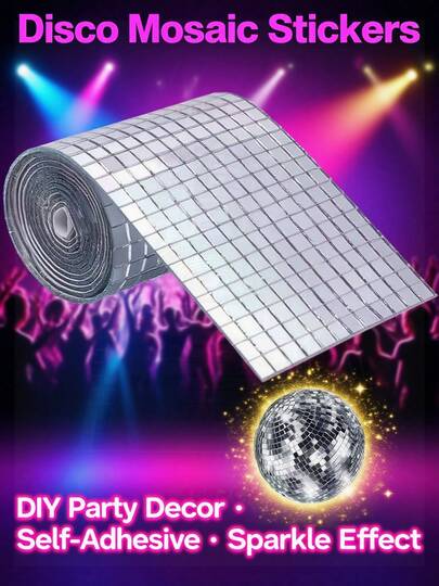 1 pièce Carreaux de mosaïque en véritable verre autocollants, argent/or/or rose, mini carreaux carrés de 5x5 mm, pour DIY, fête disco, décoration de la maison, boule disco, vase, tasse, cadre et plus encore