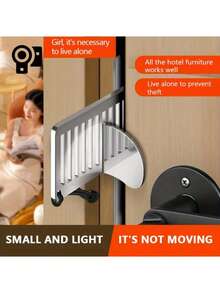 1/2/3/4pcs Portable Door Lock Safety Device, Adjustable Portable Door Lock For Home, Hotel, Apartment, College Safety, Extra Privacy And Security At Home, Hotel And Apartment, Silver - Silver - View 7