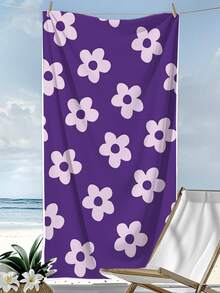[250 g/m² Ultra Suave Secado Rápido] Toalla de Playa | Disponible en 70*140cm/90*180cm | Estampado Floral Minimalista en Rosa, Morado, Marrón | Toalla de Baño/Natación Portátil de Alta Absorción, Adecuada para Playa, Natación, Viaje, Camping, Fitness en Verano - Multicolor - Ver 15