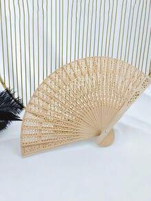 木製摺疊手扇附透明袋、感謝卡與流蘇，適合婚禮派對贈禮，復古木製摺扇、婚禮扇，優雅中式木製摺扇，適合婚禮、新娘派對、居家裝飾、聖誕裝飾、房間佈置 - 彩色 - 查看 3
