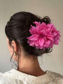1 Stück realistischer Kamelien-Blumen Haarklammer, eleganter Dutt-Halter für Frauen, große Größe für den täglichen Gebrauch, Sommer-Reisen & Urlaubs-Haarzubehör, Sommer-Strandhaarklemmen, Urlaub - Verschiedenfarbig - Übersicht 1