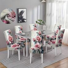 1pc/2pcs/4pcs/6pcs/8pcs/36pcs Set, Romantic Sakura/Vintage Rose Floral Pattern Chair Covers, High Elastic Full Wrap Washable Soft Protective Covers, 2D Printing Technology, Easy To Install And Clean. Suitable For Indoor Decor, Outdoor Dining, Party, Restaurant, Hotel, And Also Can Be Used As Gifts. - Multicolor - View 10
