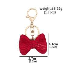 Llavero con lazo con incrustaciones de strass, accesorio elegante y glamoroso para bolsos, decoración de llavero de coche, regalo de joyería para amigos - Multicolor - Ver 15