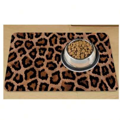 1 pieza, Alfombras de piso con estampado de leopardo, Alfombras de puerta, Adecuadas para entradas, baños y áreas de alimentación de mascotas. Disponible en varios diseños y tamaños de estampado de leopardo.