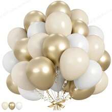 51 Stücke/26 Stücke 10-Zoll Champagner Gold, Sand Weiß, Weiß Latex Ballon Set, geeignet für Valentinstag, Neujahrs Dekoration, Jahrestag, Verlobung Dekoration, Abschlussfeier, Hochzeitsdekoration, Geburtstagsparty - Satz - Übersicht 1