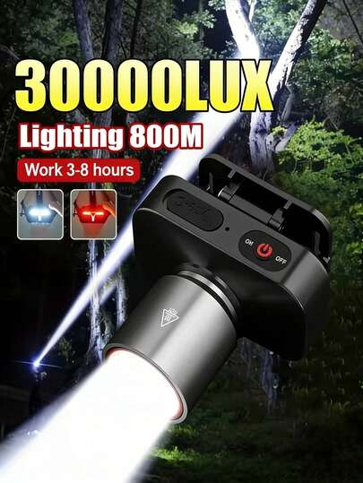 Đèn pin đội đầu kẹp 2/1 cái, có chức năng zoom, cường độ cao, thiết kế kẹp tháo rời, ba mức độ sáng, chống nước, thời lượng pin lâu dài. Thích hợp cho nhiều tình huống khác nhau như câu cá đêm ngoài trời, bảo trì công trường, chiếu sáng khi đạp xe, cứu hộ khẩn cấp, đi bộ đường dài và leo núi.