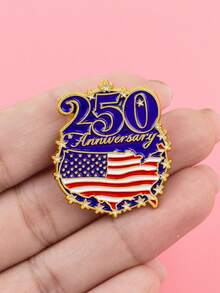 1pc Versatile Niche High-End US 250th Anniversary National Flag Commemorative Brooch, Suitable For Celebrating Independence Day, Daily Commute And Vacation Wear, Fashion Personalized Jewelry Gift, Perfect For Casual And Holiday Outfits - Multicolor - View 2